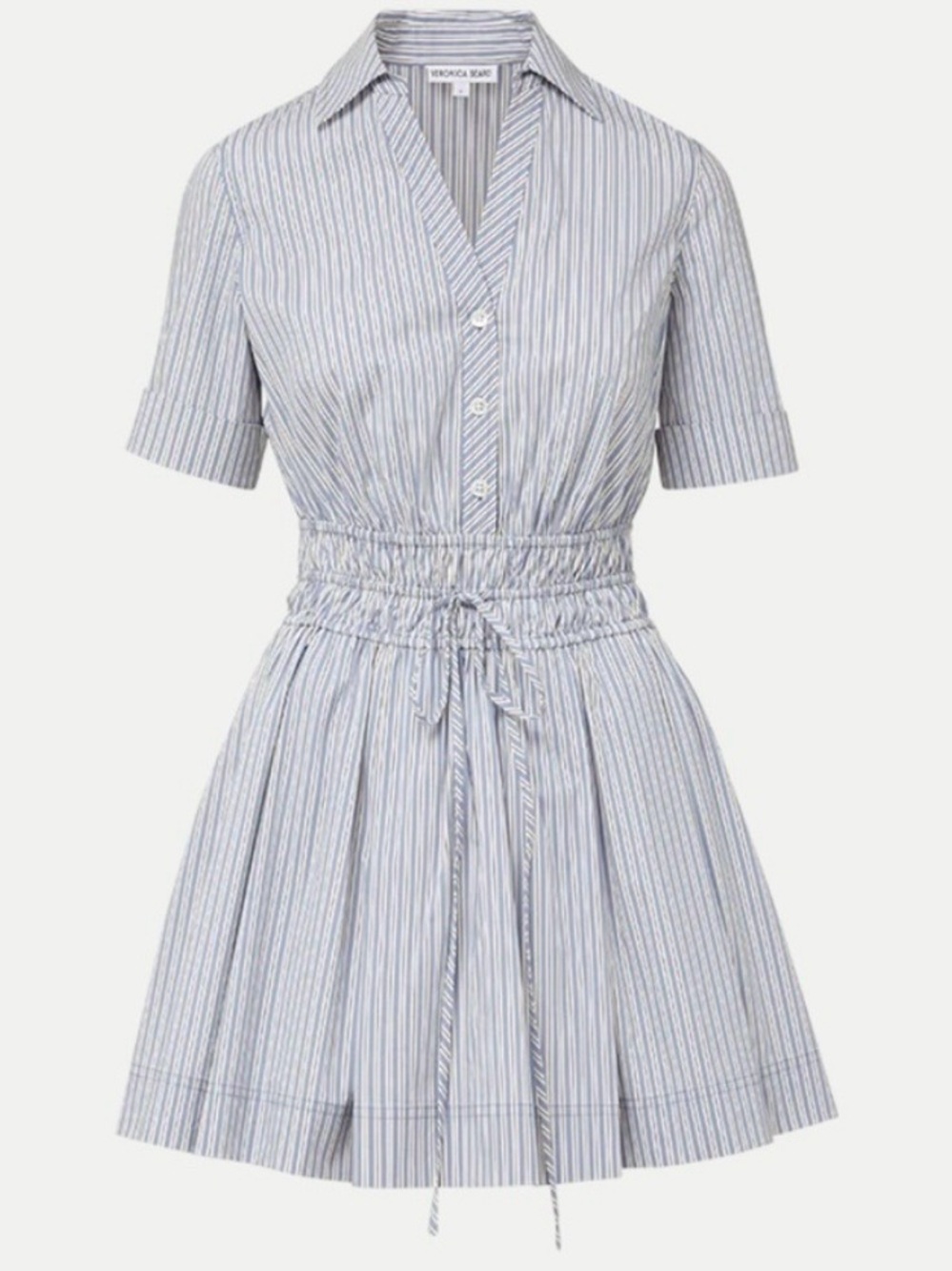 Veronica Beard Susan Stripe Cotton Blend Shirtdress in Blue Multi Size 2 - Picture 4 of 14